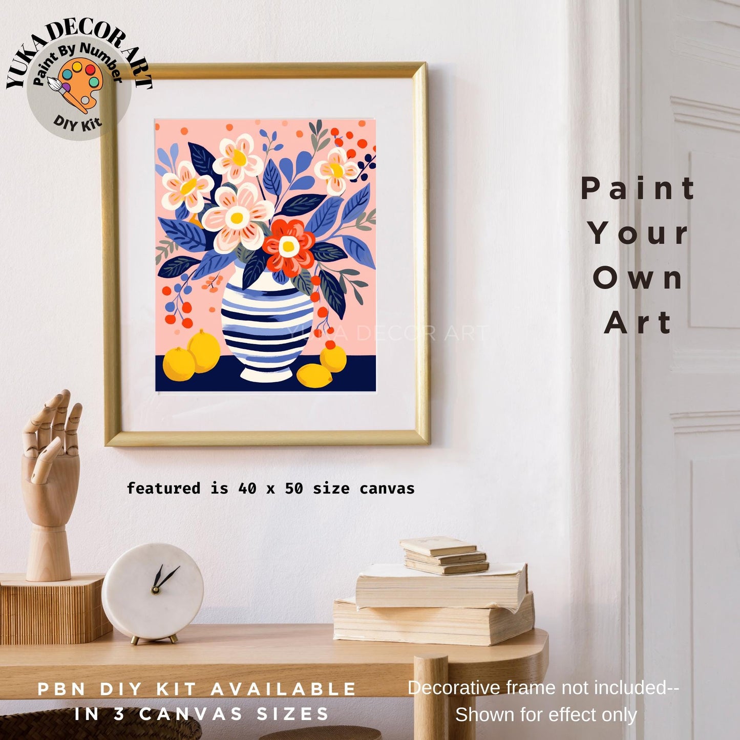 Matisse Inspired PAINT by NUMBER Kit Adult Painting Floral DIY by Numbers Easy Beginners Art Kit | Birthday Gift For Mother-in-law