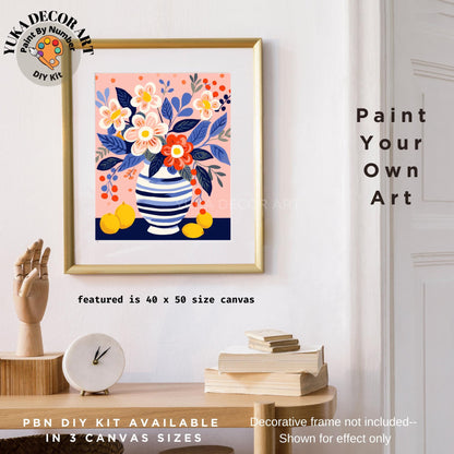 Matisse Inspired PAINT by NUMBER Kit Adult Painting Floral DIY by Numbers Easy Beginners Art Kit | Birthday Gift For Mother-in-law