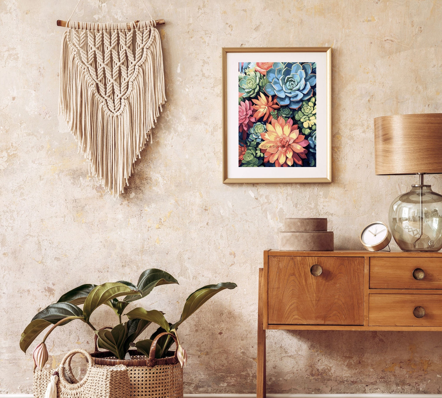 Colourful Succulents PAINT by NUMBER Kit Adult House Plants Garden Lover Easy DIY Beginners Art Painting Kit Birthday Gift For Mom Daughter