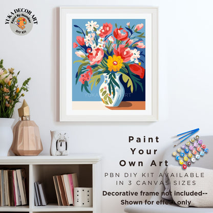Matisse Flowers PAINT by NUMBER Kit for Adults Vase Still Life DIY Painting Easy Beginners Paint Hobby Kit Living Wall Decor Art Mom Gift