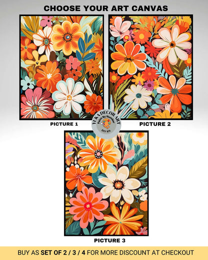 a picture of a flower arrangement with the words choose your art canvass