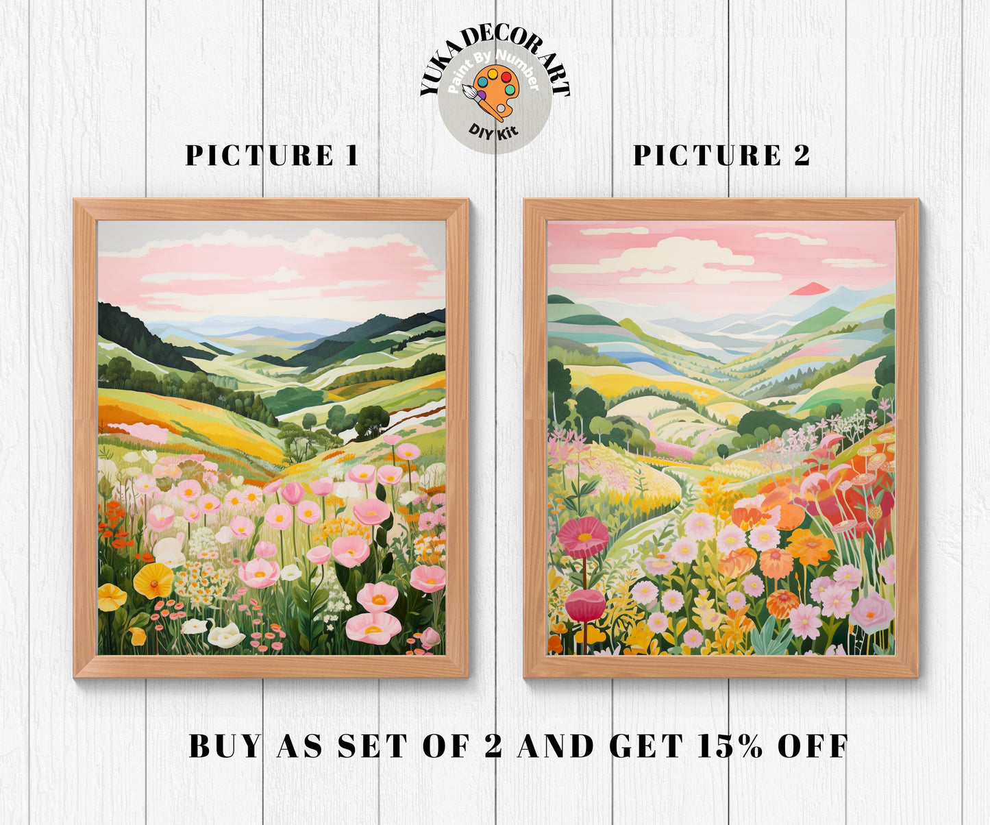 PAINT by NUMBERS Kit Adult | Mountain Landscape  Modern Minimalist Art Beginner Acrylic Painting DIY Kit Gift for Mother Grandma Girlfriend