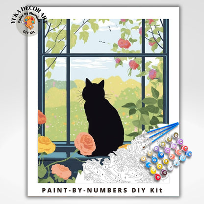 Cat PAINT by NUMBER Kit Adult Painting DIY Kit by Numbers Coloring Kit Easy Beginners Birthday Gift For Her Wife Mom Girlfriend Grandmother