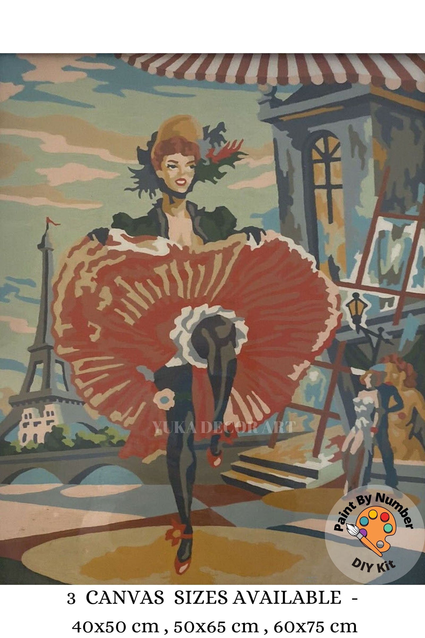 Vintage Paint By Number Set of 2, Flamenco  Dancer Couple, Gift for Mom Grandmom, Vintage Wall Art