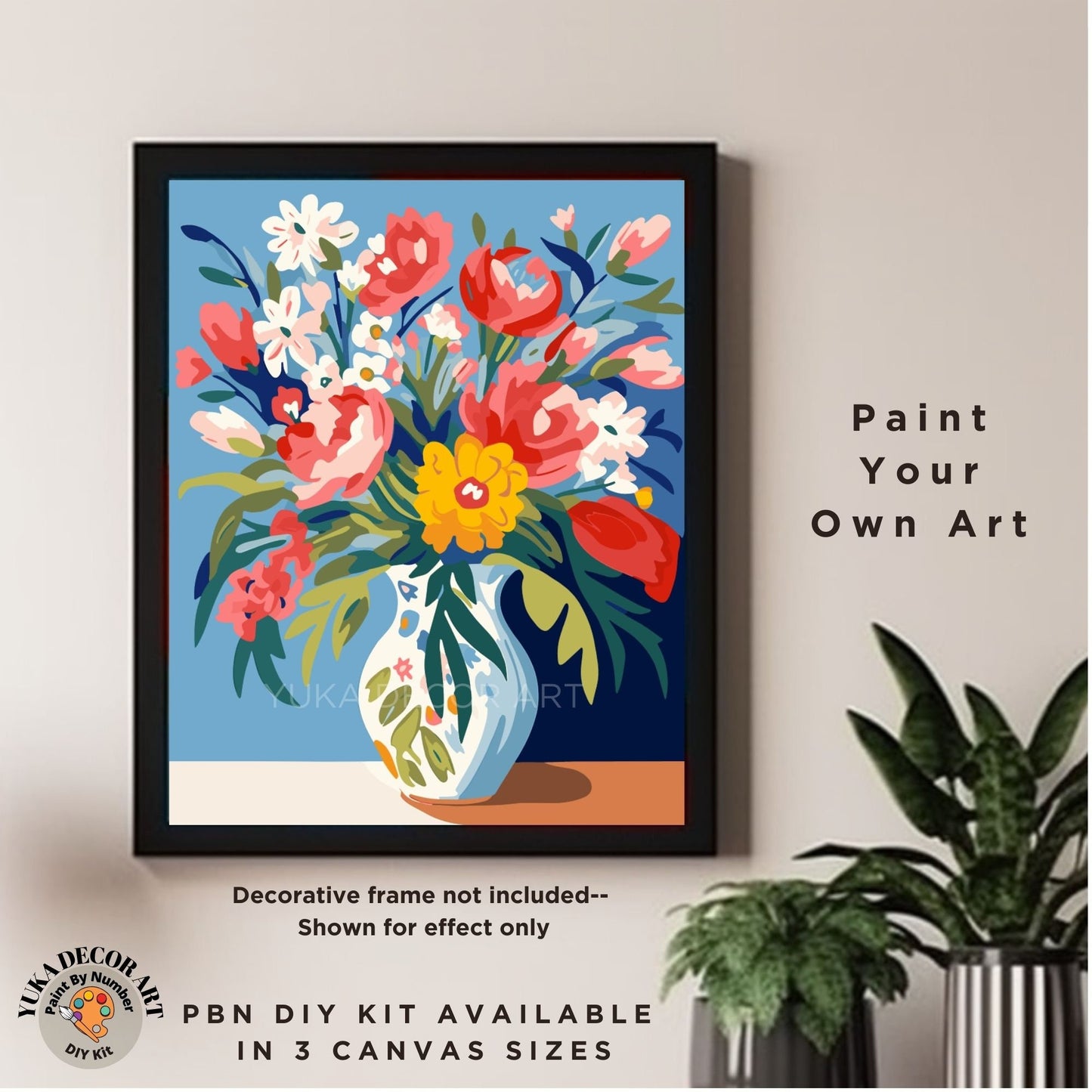 Matisse Flowers PAINT by NUMBER Kit for Adults Vase Still Life DIY Painting Easy Beginners Paint Hobby Kit Living Wall Decor Art Mom Gift