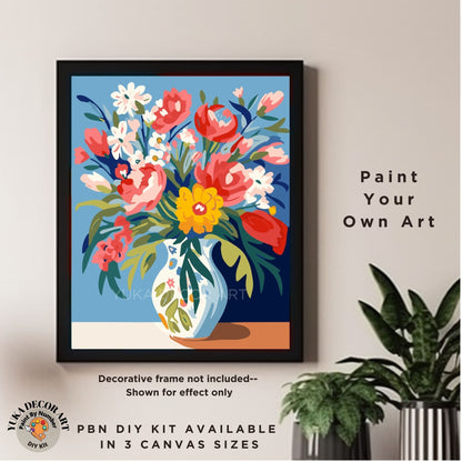 Matisse Flowers PAINT by NUMBER Kit for Adults Vase Still Life DIY Painting Easy Beginners Paint Hobby Kit Living Wall Decor Art Mom Gift