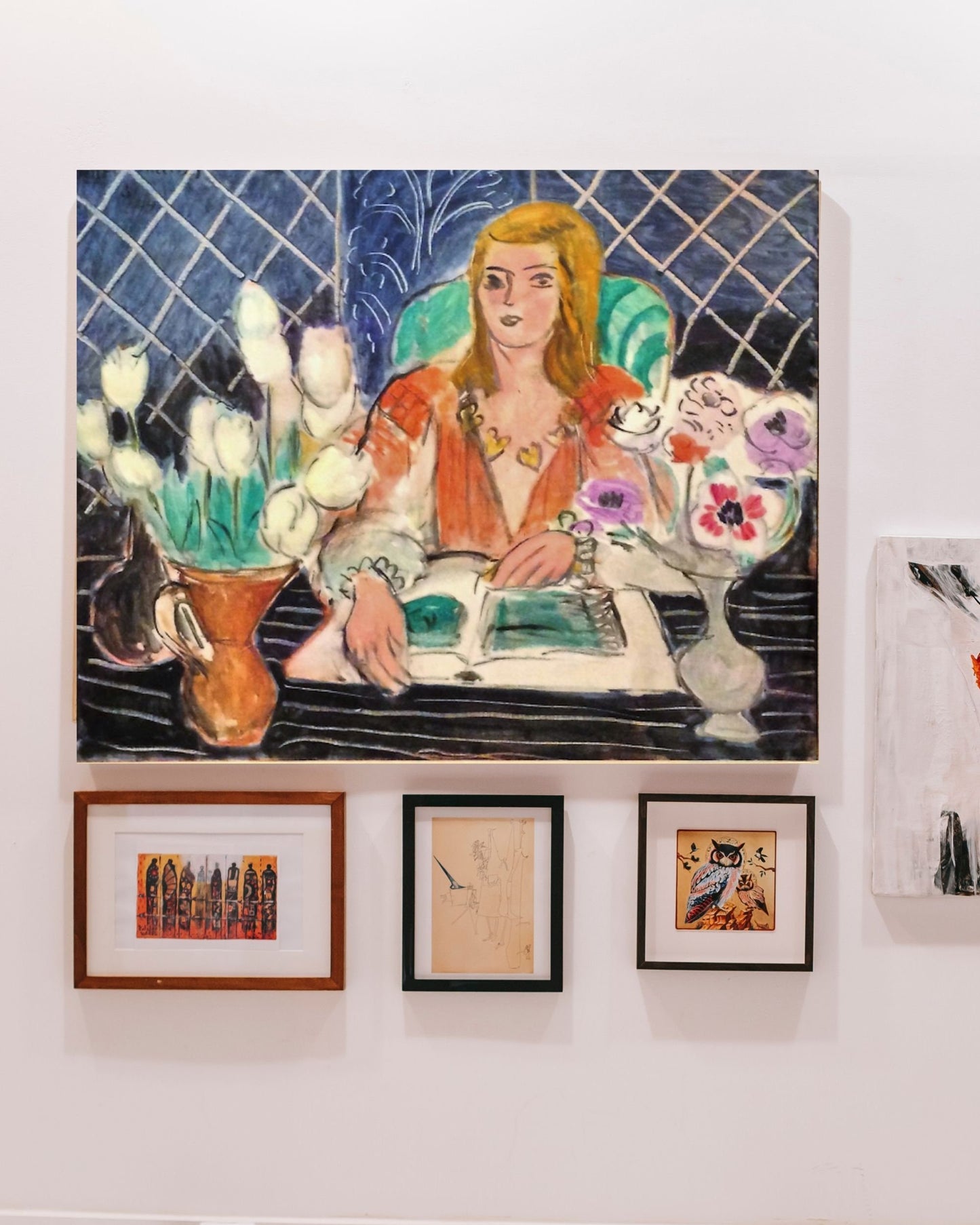 Henri Matisse PAINT by NUMBER Kit for Adults ,1944 Annelies White Tulips and Anemones , Acrylic Paint DIY Kit ,Living Bedroom Wall Art Decor