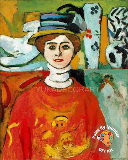 Henri Matisse PAINT by NUMBER Kit for Adults ,  Madame Portrait ,Acrylic Paint DIY Kit ,Living Bedroom Wall Art Decor