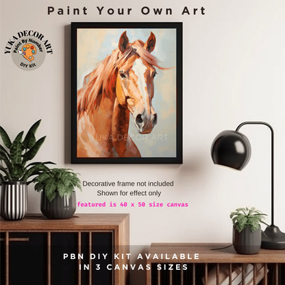 Stallion Horse PAINT by NUMBER Kit Adult Ranch Farmhouse Country Decor Horse Portrait Beginner Acrylic Painting DIY Kit Grandpa Dad Gift