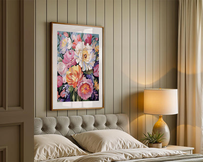 PAINT by NUMBERS Diy Kit Adult Garden Flowers Colourful Wall Art Easy Beginner Acrylic Painting Kit Grandma Mom Aunt Gift