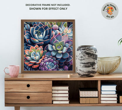 Succulents Garden Paint by Number Kit Adult Canvas Painting DIY Color by Numbers Set Easy DIY Beginners Painting Home Decor Gift GirlFriend