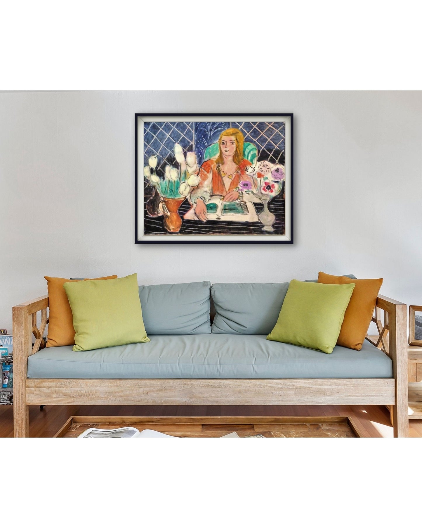 Henri Matisse PAINT by NUMBER Kit for Adults ,1944 Annelies White Tulips and Anemones , Acrylic Paint DIY Kit ,Living Bedroom Wall Art Decor