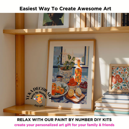 Minimalist Art PAINT by NUMBER Kit Adult  Kitchen Decor Plants Easy Beginner Acrylic Painting DIY Art Kit Gift For Mom Dad