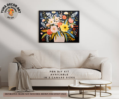 Flowers PAINT by NUMBERS Diy Kit Adults Still Life Bouquet DIY Painting Easy Beginners  Kit Wall Art  Christmas Gift For Her Wife Girlfriend