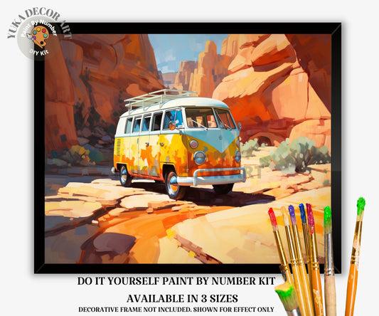 Grand Canyon PAINT by NUMBER Kit Adult Desert Landscape Painting Easy Beginners DIY Paint Kit Cabin Decor Vintage Decor Art Gift Dad Grandpa