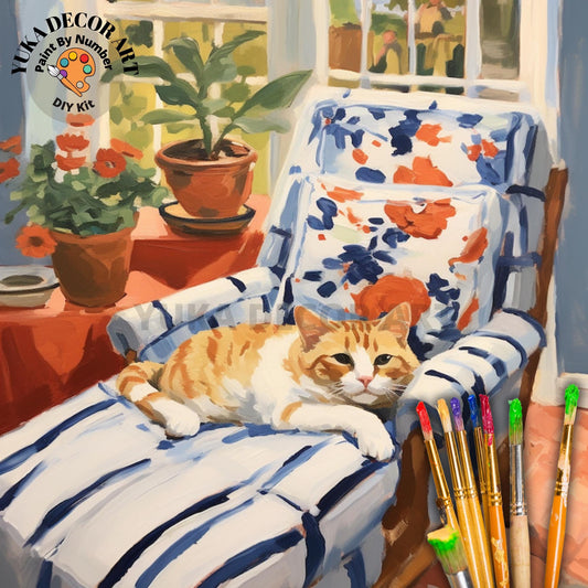 Matisse Inspired Cat PAINT by NUMBER Kit Adult Painting DIY Coloring by Numbers Kit Easy Beginners Art | Birthday Gift For Mom Girlfriend