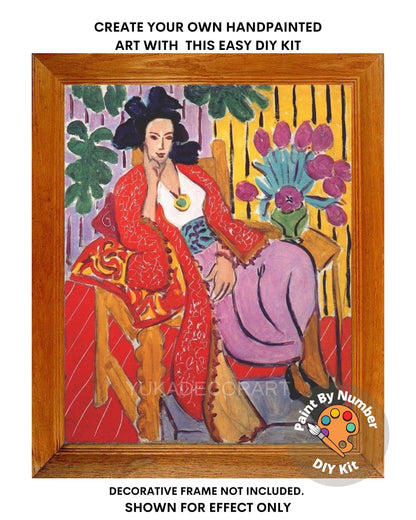 Henri Matisse PAINT by NUMBER Kit for Adults , Relaxing Madame Portrait ,Easy Beginners Acrylic Paint DIY Kit ,Living Bedroom Wall Art Decor