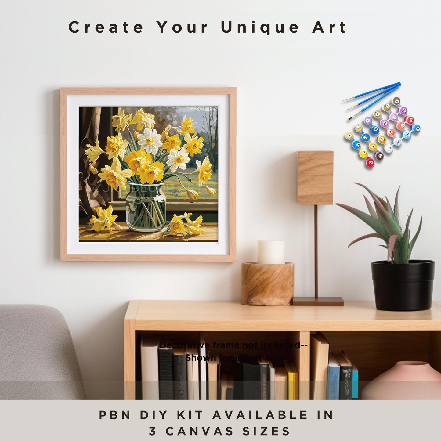 Spring Flowers In Vase PAINT by NUMBER Kit Adults Still Life Vintage Style DIY Painting Easy Beginners Wall Art Housewarming Gift Mom Sister