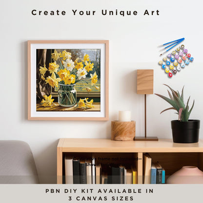 Spring Flowers In Vase PAINT by NUMBER Kit Adults Still Life Vintage Style DIY Painting Easy Beginners Wall Art Housewarming Gift Mom Sister