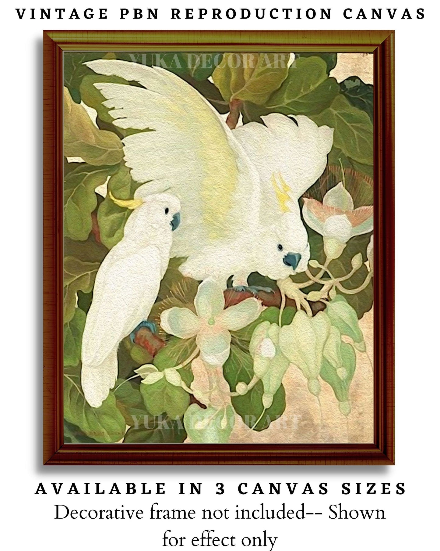 Tropical Garden PAINT by NUMBER Premium DIY Paint Kit Adult , Yellow CockatooVintage Style Easy Beginner Painting Gift