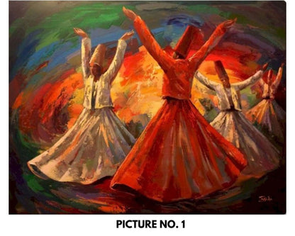 Paint by Numbers DIY Kit for Adults ,Abstract Rumi Whirling Dervish Dance ,Colorful Portrait, Easy Beginner's Acrylic Painting Wall Art Gift