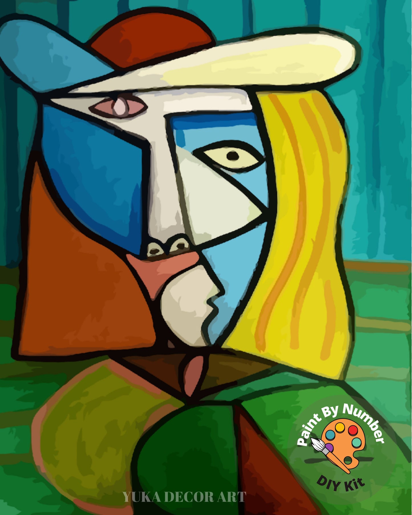 Picasso PAINT by NUMBER Kit for Adults ,Portrait Reproduction Canvas ,Easy Beginners Acrylic Paint DIY Kit ,Living Bedroom Wall Art Decor