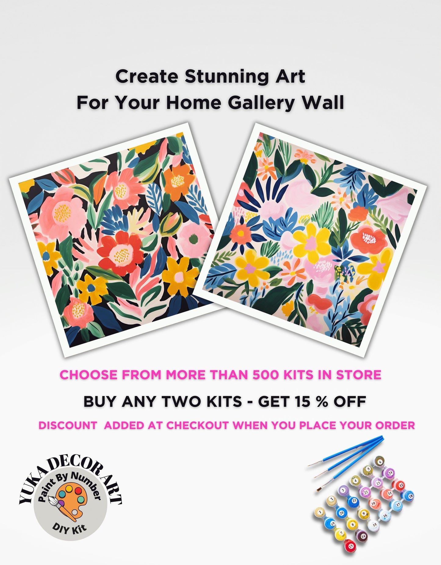 Matisse Inspired PAINT by NUMBER Kit Adult, Floral Wall Art Kit ,Easy Beginner Acrylic Diy Painting | Bday Gift for Wife Girlfriend Sister