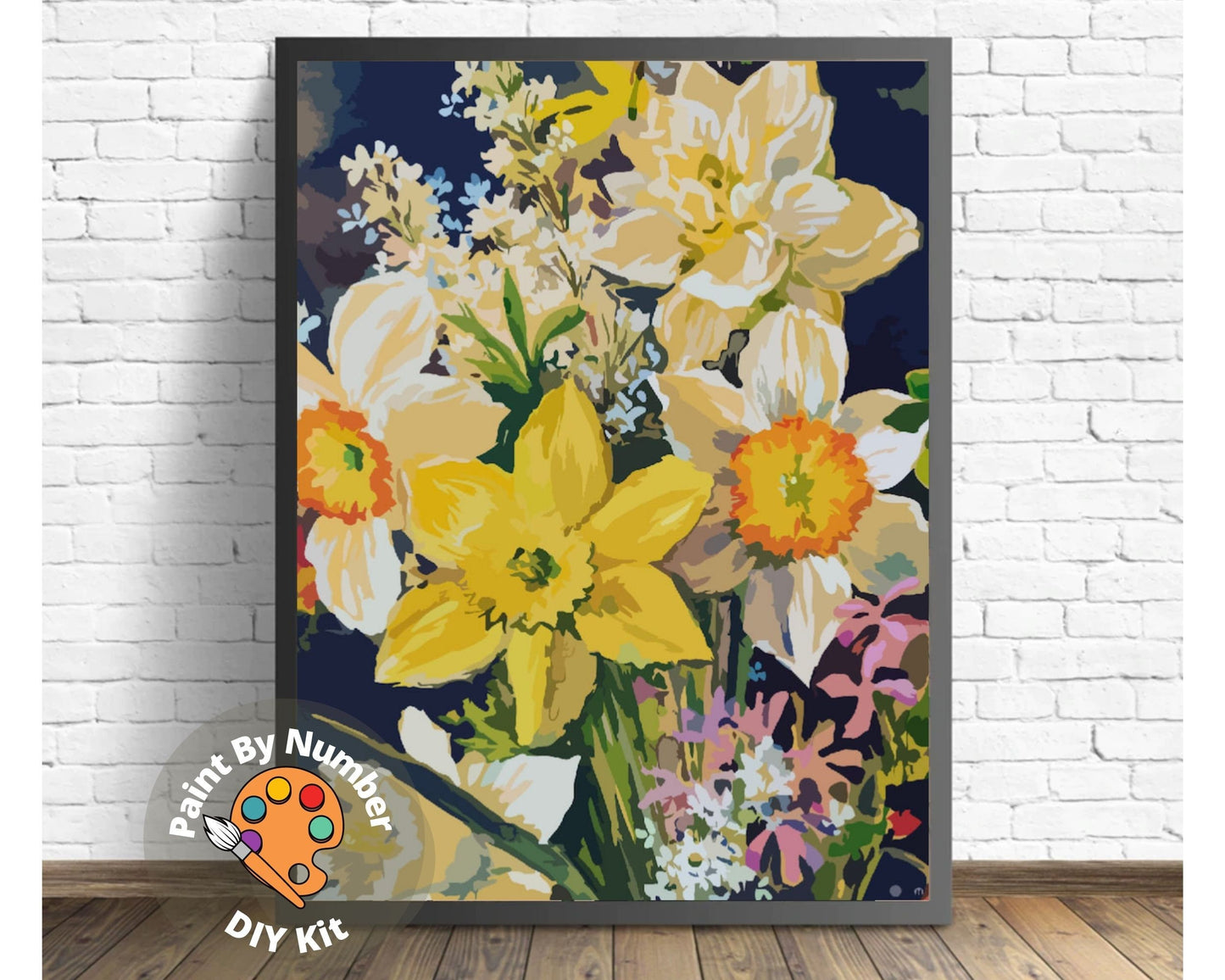 Spring Flowers Paint by Number Kit Adult, Floral Still Life Painting,Easy Beginner Acrylic Paint Kit,Gift For Mom, Home Decor Gift
