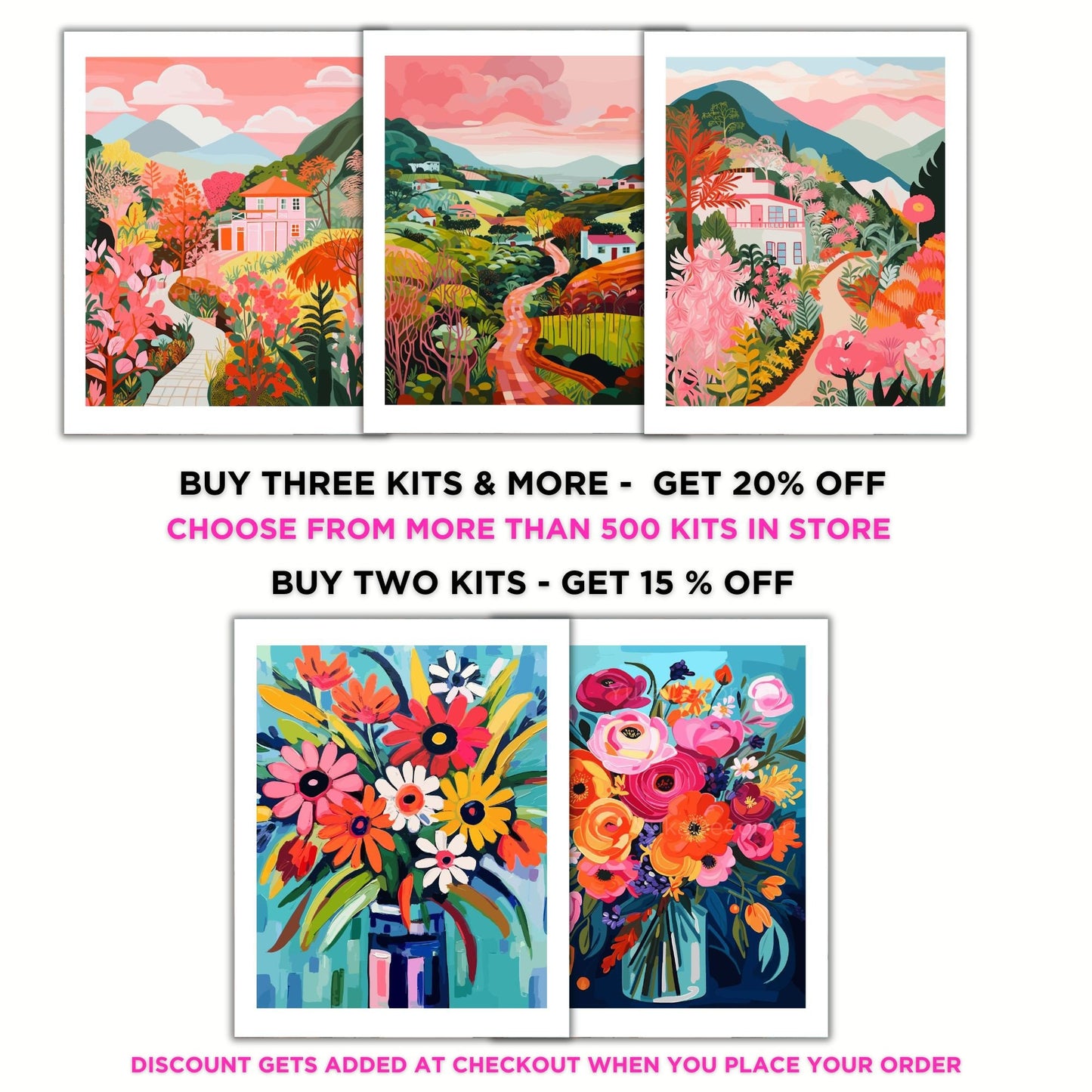 Flowers PAINT by NUMBER Kit for Adults  Flowers Vase Modern Still Life DIY Painting Easy Hobby Kit Wall Decor Art Mom Gift