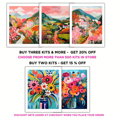 Flowers PAINT by NUMBER Kit for Adults  Flowers Vase Modern Still Life DIY Painting Easy Hobby Kit Wall Decor Art Mom Gift