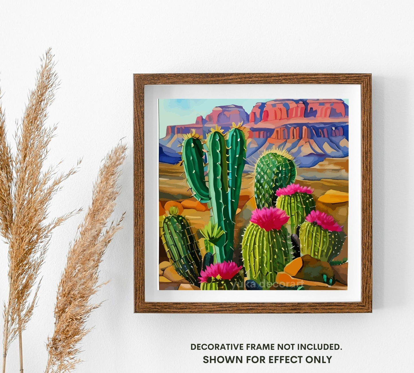 Cactus Flowers Paint by Number Kit Adult Desert landscape Painting  DIY Color by Numbers Set Easy DIY Beginners Painting Kit Home Decor Gift