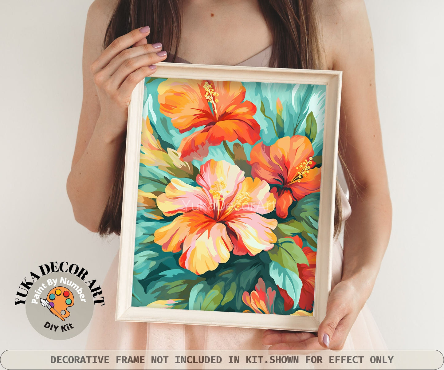 Floral PAINT by NUMBER Kit for Adults Garden Flowers DIY Painting Easy Beginners Acrylic Paint Kit Wall Art Decor Mom Gift