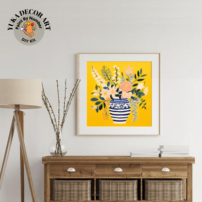 Matisse Flowers PAINT by NUMBER Kit Adult, Flowers Vase Still life Art ,Easy Beginner Acrylic Diy Painting | Gift for Girlfriend Mom Grandma