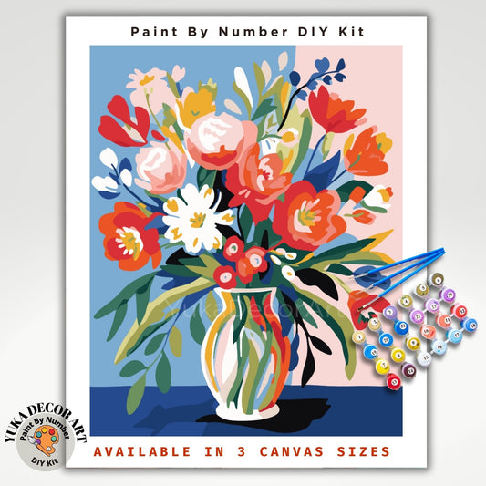 Matisse Flowers PAINT by NUMBER Kit for Adults Vase Still Life DIY Painting Easy Beginners Paint Hobby Kit Living Wall Decor Art Mom Gift