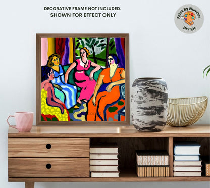 Matisse Inspired PAINT by NUMBER Kit Adult, Women Portrait , Friends Chatting, Mid Century Art ,Easy  Acrylic Painting , Decor Gift
