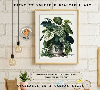 Easy PAINT by NUMBERS Adult House Plants Container DIY Beginners Painting Kit Wall Art Botanical Boho Plant Art Custom Kit  Gift Mom Grandma