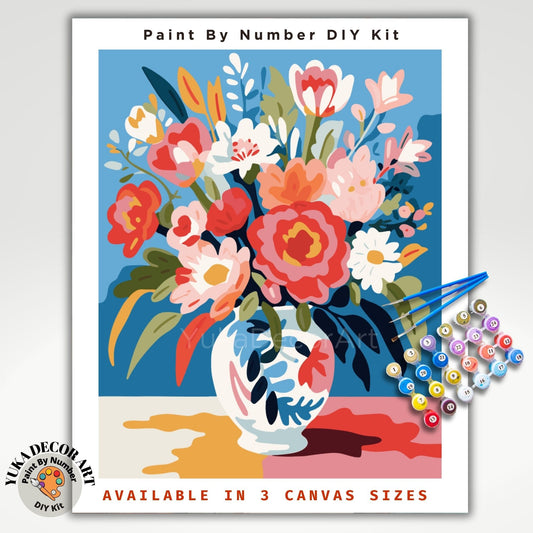 Matisse Flowers PAINT by NUMBER Kit for Adults Vase Still Life DIY Painting Beginners Paint Hobby Kit Decor Art Mom Gift