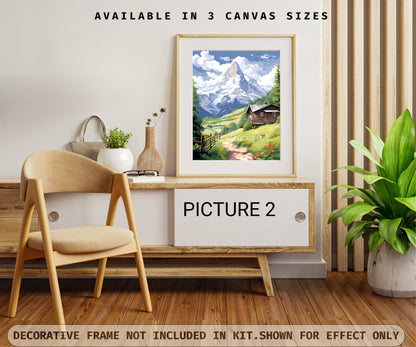 Mountain Cottage Paint by Number Kit DIY Adult Painting Hobby Easy Beginners Birthday Gift for Dad Grandfather Christmas Gift Mom Grandma