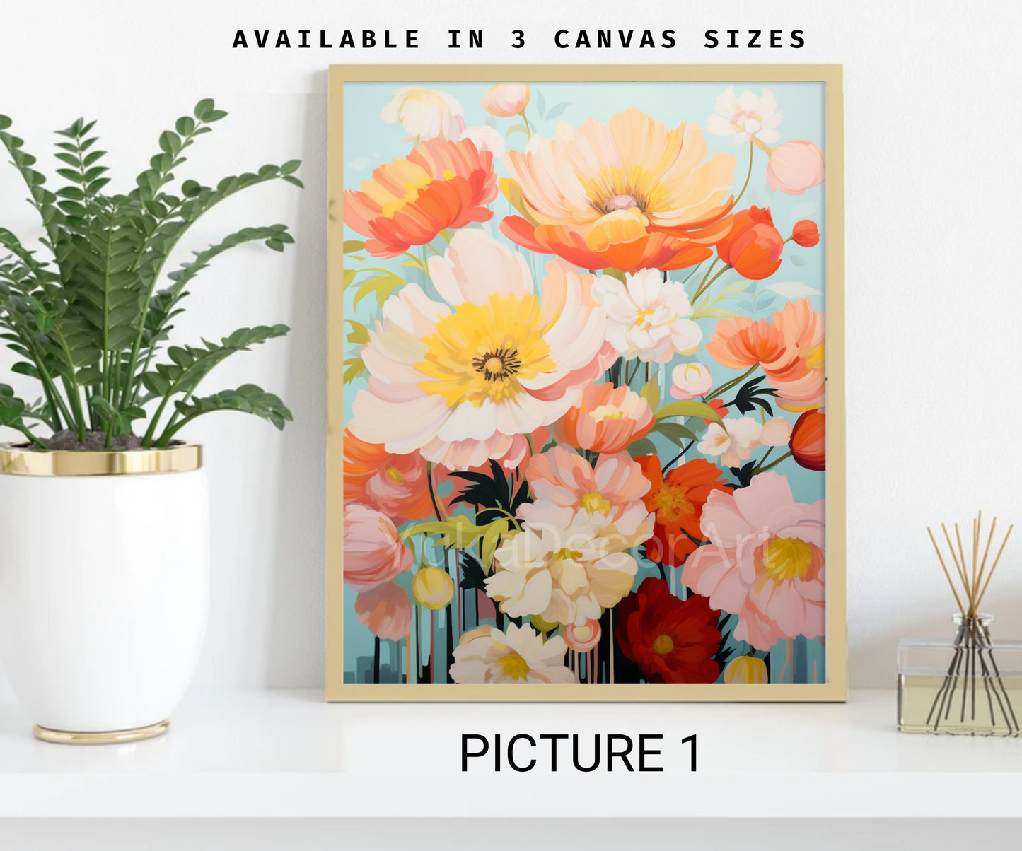 Flowers PAINT by NUMBER Kit Adults | Set Of 2 | WildFlowers DIY Painting Easy Beginners Hobby Kit Wall Art Anniversary Gift Girlfriend Mom