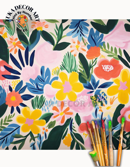 Matisse Inspired PAINT by NUMBER Kit Adult, Floral Wall Art Kit ,Easy Beginner Acrylic Diy Painting | Bday Gift for Wife Girlfriend Sister