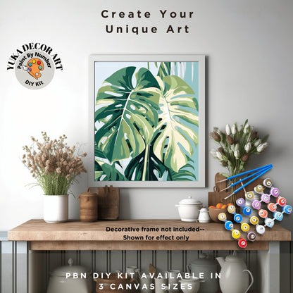 Monstera PAINT by NUMBERS Adult ,Home Indoor Plants Still life ,Beginners Easy Paint Kit DIY Wall Decor Gift  Mom Grandmom
