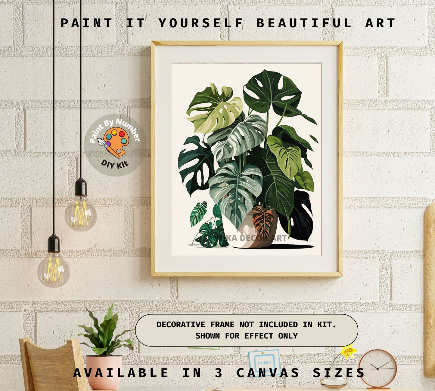 Plant DIY PAINT by NUMBERS Adult Kit HousePlants Still Life Art Beginners Easy Painting Canvas Custom Gift For Plant Lover Mom Grandma Wife