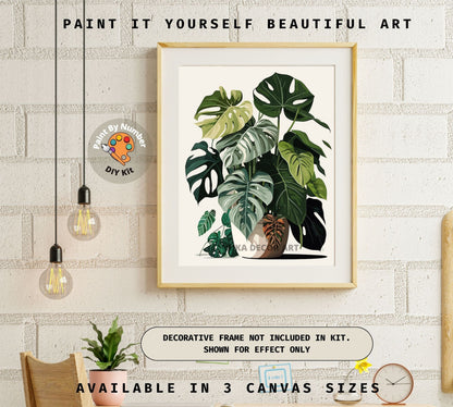 Plant DIY PAINT by NUMBERS Adult Kit HousePlants Still Life Art Beginners Easy Painting Canvas Custom Gift For Plant Lover Mom Grandma Wife