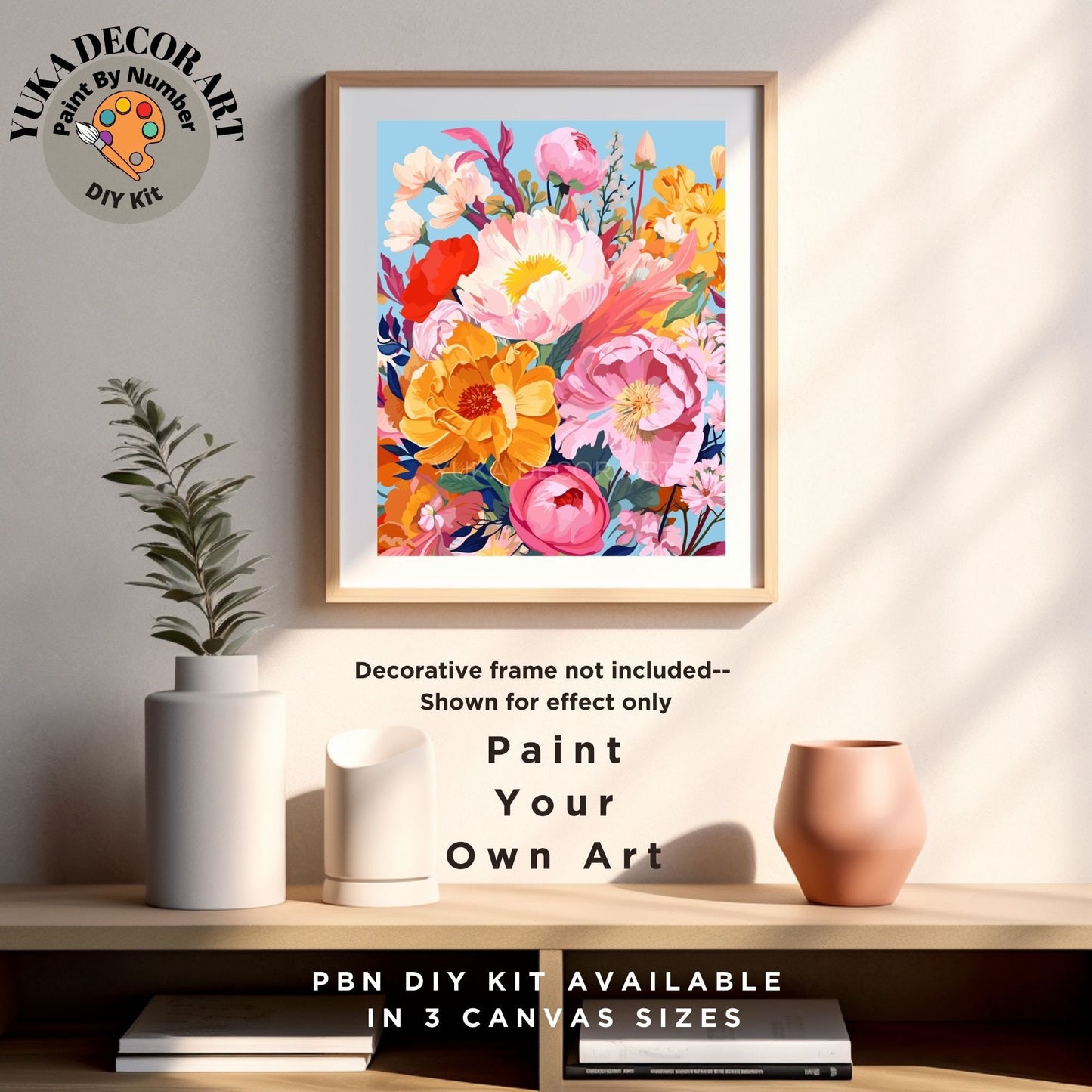 Flowers PAINT by NUMBER Kit for Adults Wildflowers Bloom Garden DIY Painting Floral Beginners Paint Hobby Kit Wall Art Gift