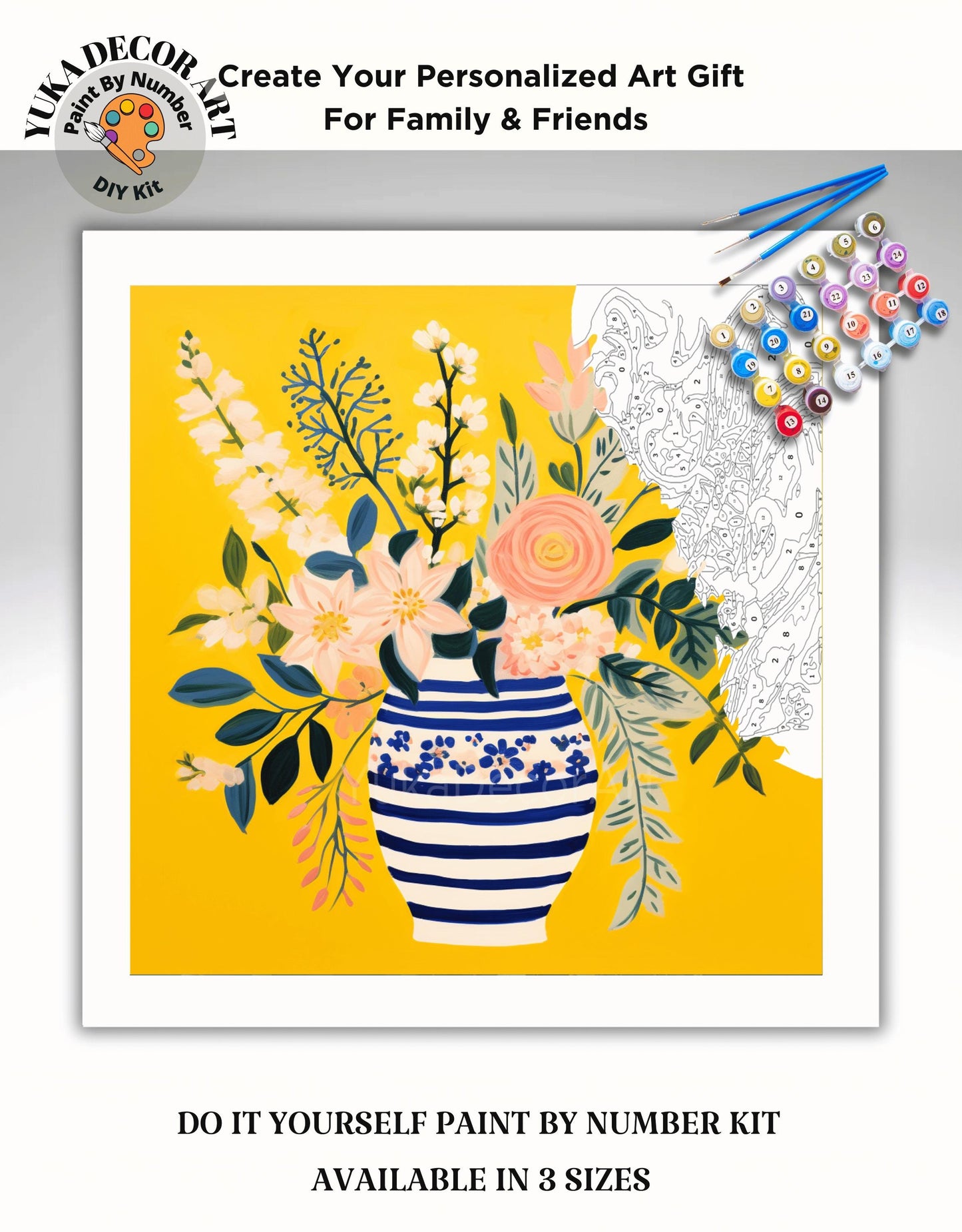 Matisse Flowers PAINT by NUMBER Kit Adult, Flowers Vase Still life Art ,Easy Beginner Acrylic Diy Painting | Gift for Girlfriend Mom Grandma