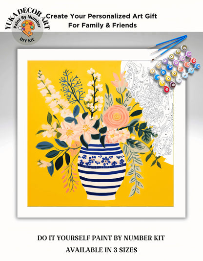 Matisse Flowers PAINT by NUMBER Kit Adult, Flowers Vase Still life Art ,Easy Beginner Acrylic Diy Painting | Gift for Girlfriend Mom Grandma