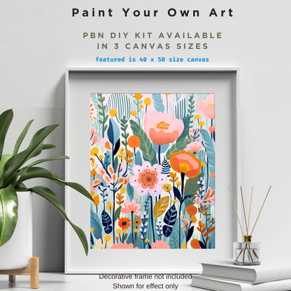 Flowers PAINT by NUMBERs Kit Adults Spring Flowers Floral DIY Painting Easy Beginners Diy Kit Wall Art Housewarming Bday Gift Girlfriend Mom