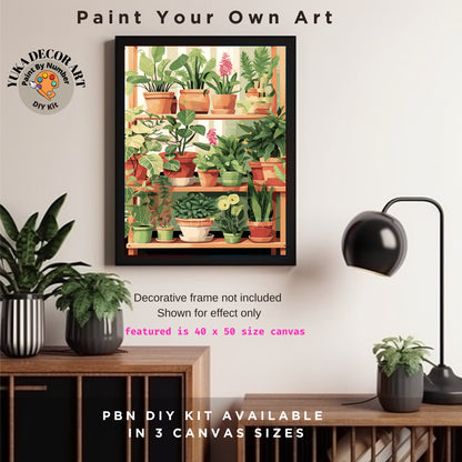 PAINT by NUMBER Kit For Adults Plants Minimalist Boho Decor Print DIY Painting Easy Beginners Paint Kit Plant Lover Gift