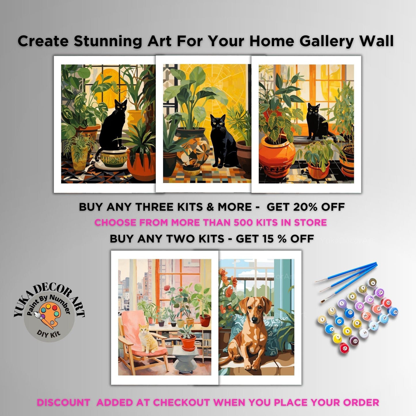 PAINT by NUMBERS DIY Kit Adult Indoor Plants Minimalist Art Cat Boho Garden Easy Beginner Oil Painting Birthday Custom Gift For Girlfriend