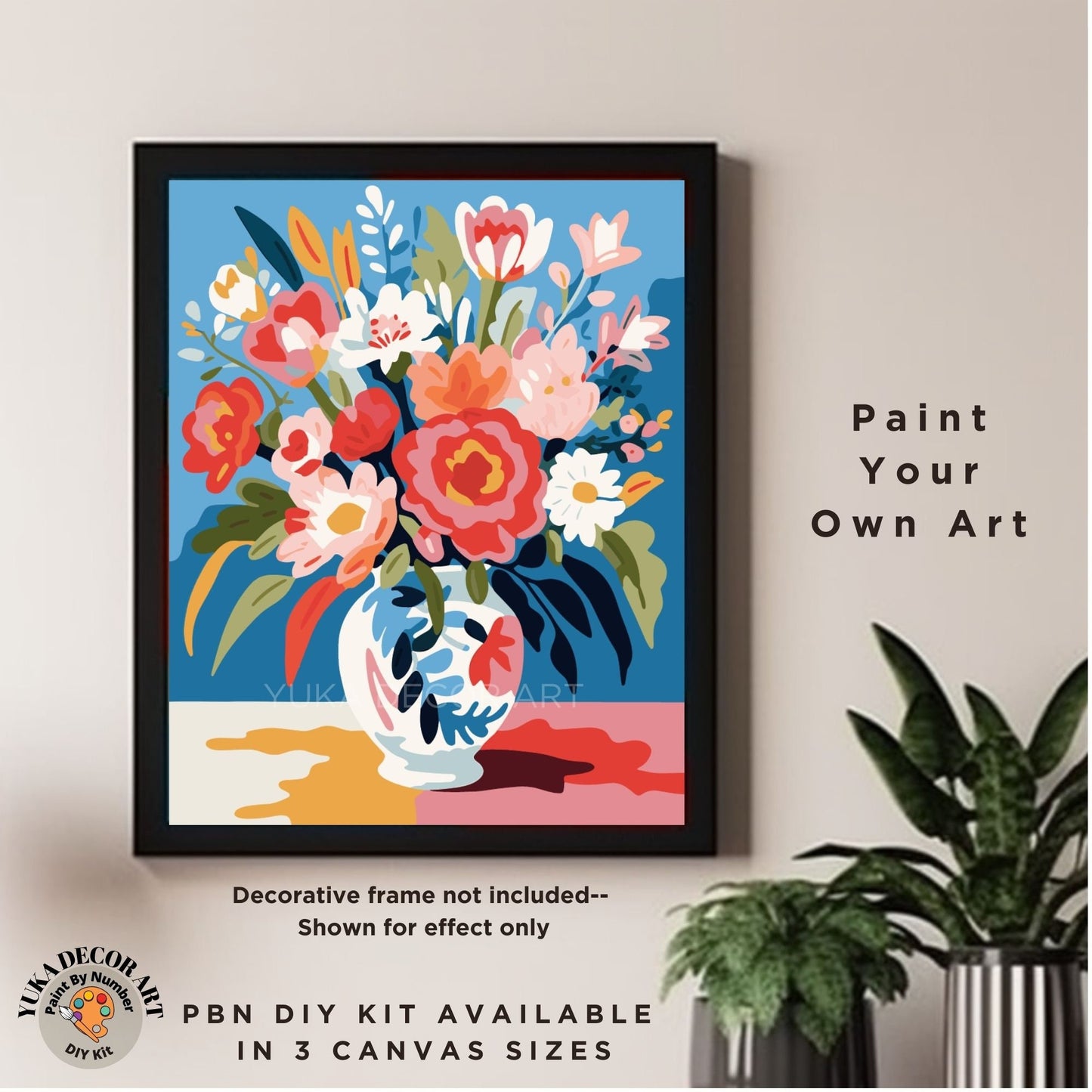 Matisse Flowers PAINT by NUMBER Kit for Adults Vase Still Life DIY Painting Beginners Paint Hobby Kit Decor Art Mom Gift